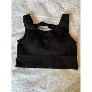 yogalicious sports bra, Waffle Seamless Melanie Bra Black Size M